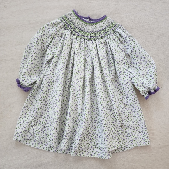 Petit Ami Mint Smocked Daydress with Raglan Embroidery